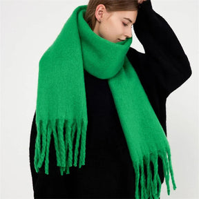 Lenço Feminino de Luxo em Caxemira Engrossada com Borlas Clássico Xale Macio para Outono e Inverno – Le Vie