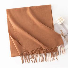 Cachecol Feminino de Inverno em Cashmere Malha com Efeito Xale 40x200cm Cor Sólida Elegante – Le Vie