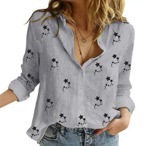 Blusa Feminina Vintage de Manga Longa em Linho e Algodão Premium para Primavera e Outono – Le Vie