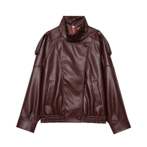 Jaqueta Bomber Feminina de Couro Falso - Blusão Quente para Inverno - Le Vie