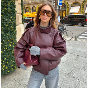 Jaqueta Bomber Feminina de Couro Falso - Blusão Quente para Inverno - Le Vie