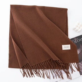 Cachecol Feminino de Inverno em Cashmere Malha com Efeito Xale 40x200cm Cor Sólida Elegante – Le Vie