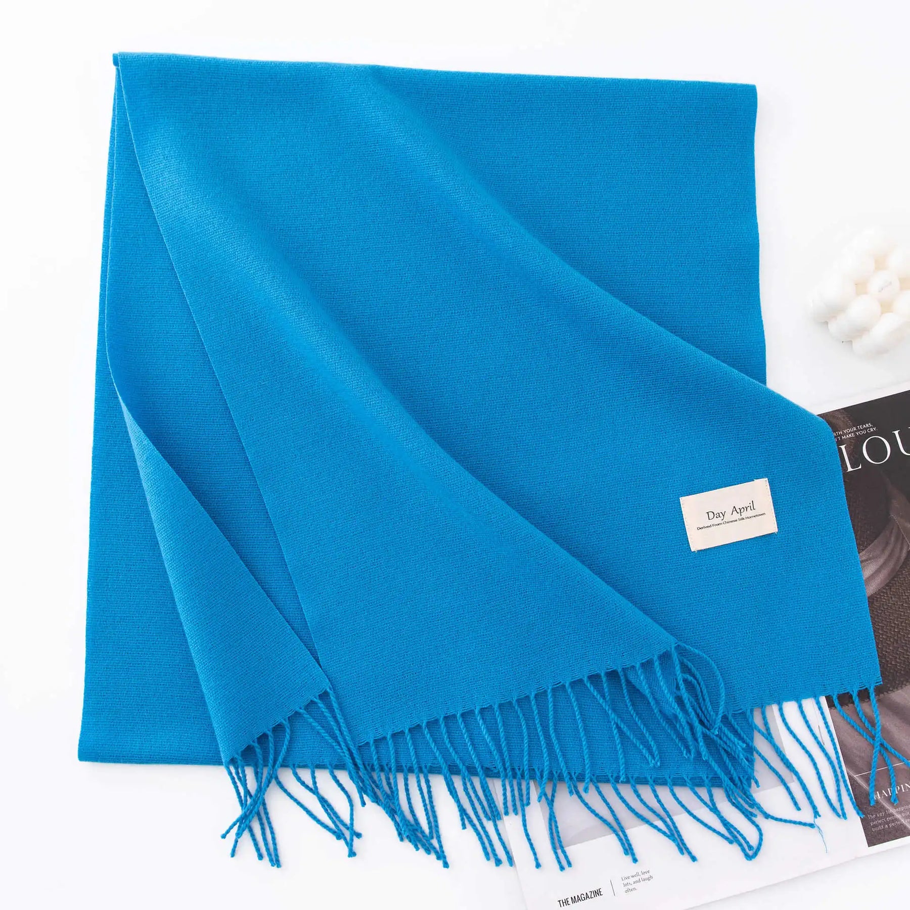 Cachecol Feminino de Inverno em Cashmere Malha com Efeito Xale 40x200cm Cor Sólida Elegante – Le Vie