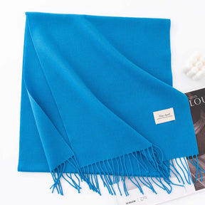 Cachecol Feminino de Inverno em Cashmere Malha com Efeito Xale 40x200cm Cor Sólida Elegante – Le Vie