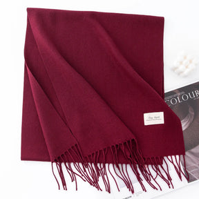 Cachecol Feminino de Inverno em Cashmere Malha com Efeito Xale 40x200cm Cor Sólida Elegante – Le Vie