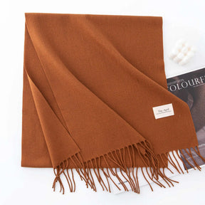 Cachecol Feminino de Inverno em Cashmere Malha com Efeito Xale 40x200cm Cor Sólida Elegante – Le Vie