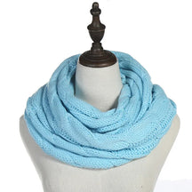 Cachecol Feminino Infinito de Tricô em Lã com Cabo Snood Gola Circular Cor Sólida para Inverno – Le Vie