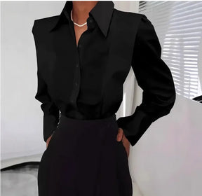 Camisa Feminina Branca Elegante de Manga Longa em Tecido Premium para Todas as Estações e Ocasiões Especiais – Le Vie