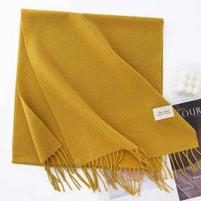 Cachecol Feminino de Inverno em Cashmere Malha com Efeito Xale 40x200cm Cor Sólida Elegante – Le Vie