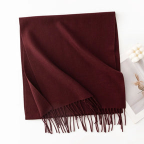 Cachecol Feminino de Inverno em Cashmere Malha com Efeito Xale 40x200cm Cor Sólida Elegante – Le Vie