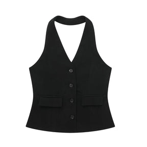 Conjunto Feminino Alfaiataria Colete Blazer Sem Mangas e Calça Pantalona em Tecido Premium – Le Vie
