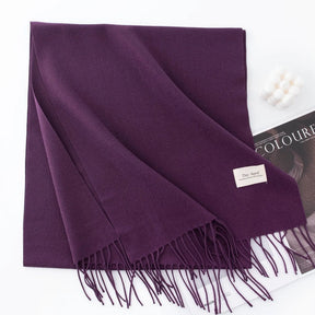 Cachecol Feminino de Inverno em Cashmere Malha com Efeito Xale 40x200cm Cor Sólida Elegante – Le Vie