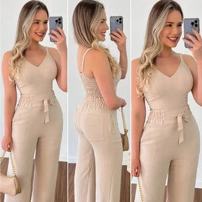 Macacão Feminino Pantalona com Alças Finas – Estilo e Conforto