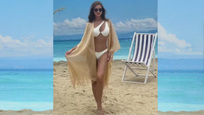 Saída de Praia Feminina em Crochê com Brilho