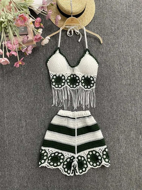 Conjunto Feminino Praia 2 Peças em Crochê com Franjas – Le Vie