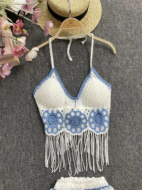 Conjunto Feminino Praia 2 Peças em Crochê com Franjas – Le Vie