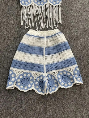 Conjunto Feminino Praia 2 Peças em Crochê com Franjas – Le Vie